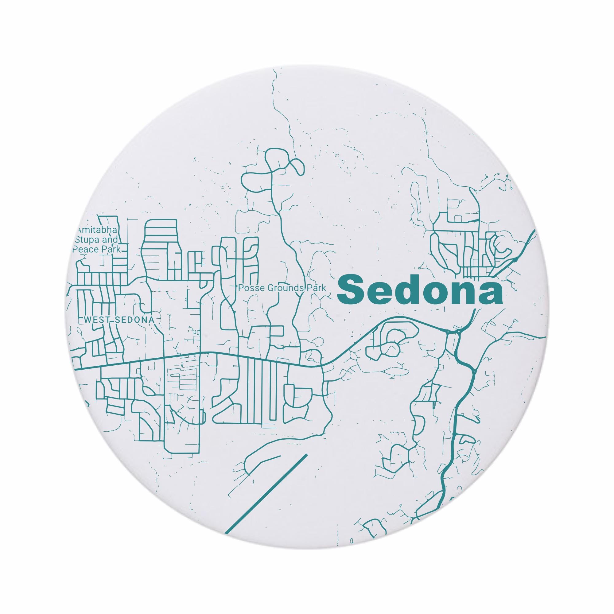 Discover Sedona AZ Map Ceramic Coasters - Arizonna Gift & Home Decor
