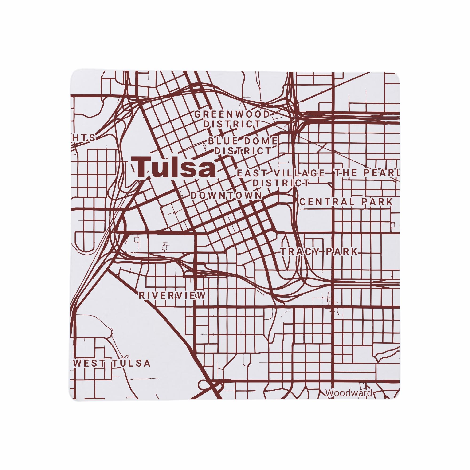 Discover Tulsa OK Coasters Oklahoma Home Decor, OK Gift, Travel Keepsake, Ceramic Coaster Set
