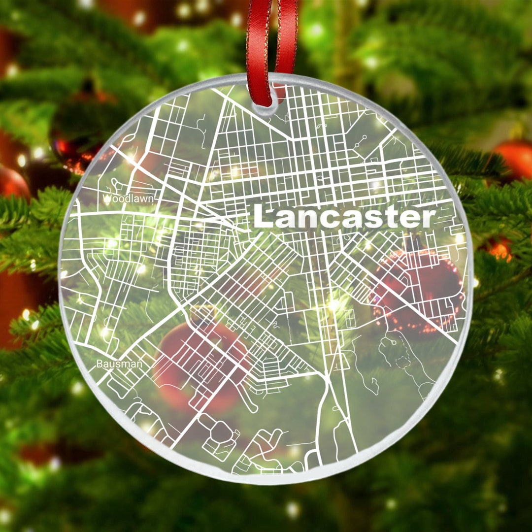 Lancaster PA Street Map Ornament Lancaster PA Gift New City Etsy