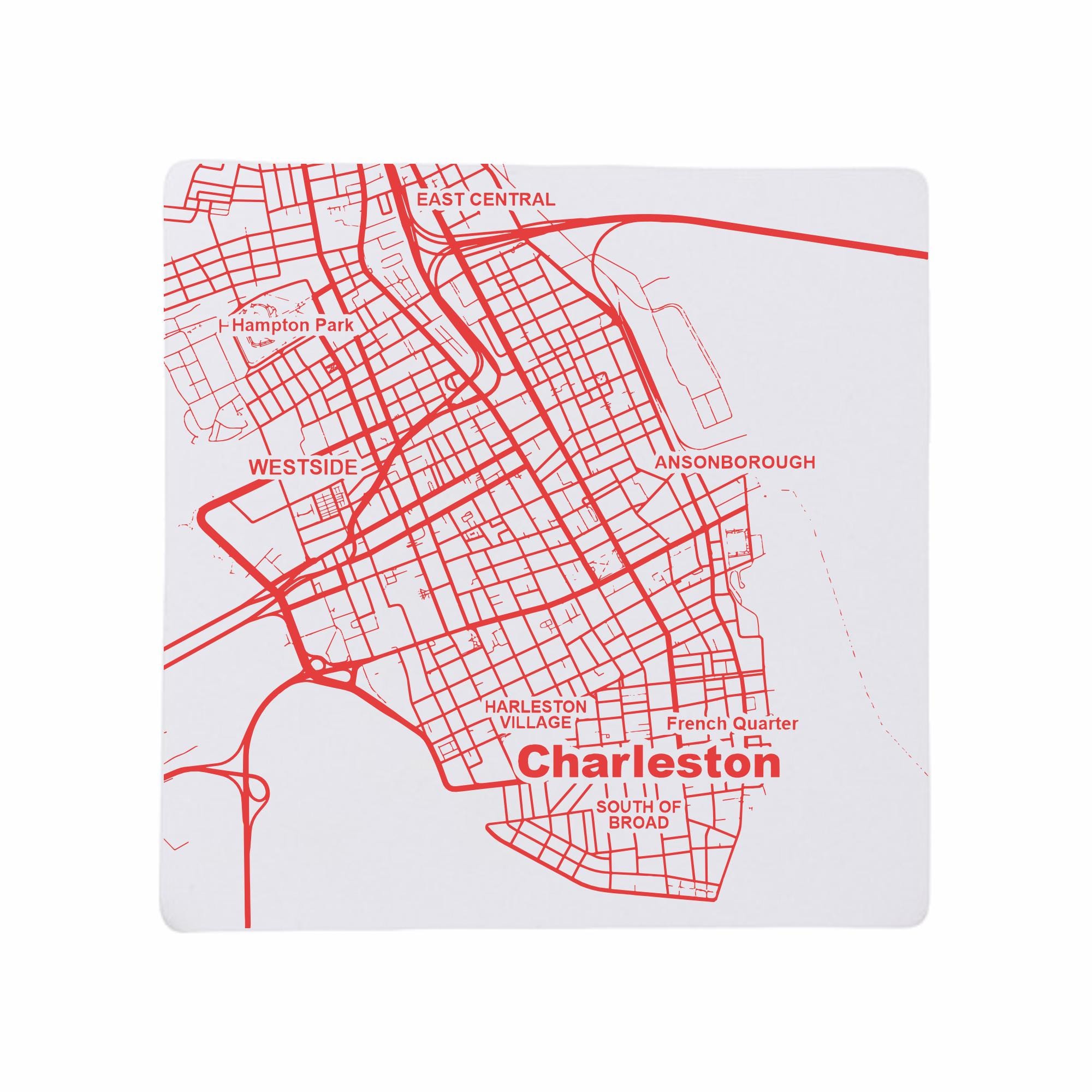 Discover Charleston SC Ceramic Coaster Set, South Carolina Home Decor, Travel Keepsake