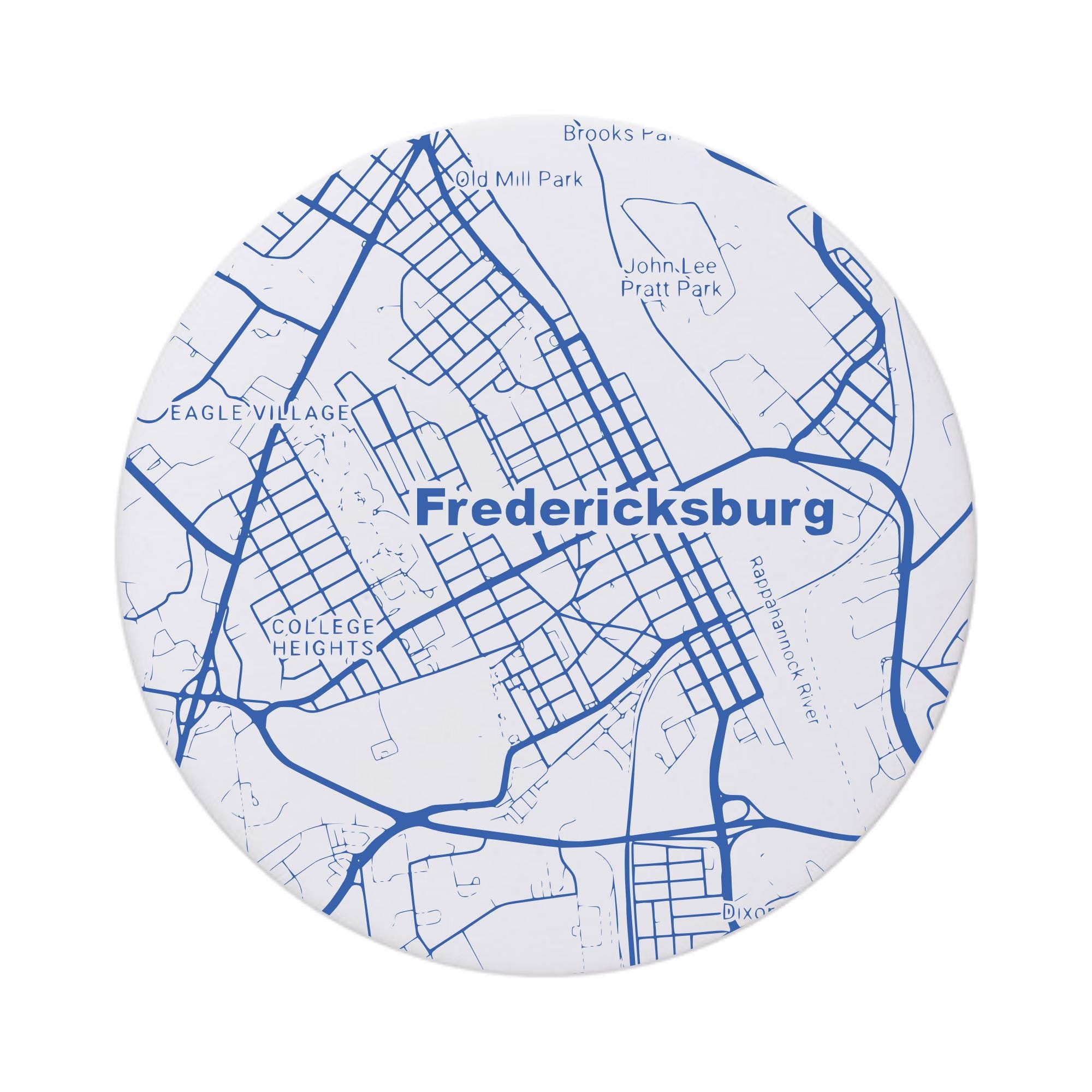 Discover Fredericksburg VA Map Ceramic Coasters Virginia Decor Absorbent Kitchen & Dining