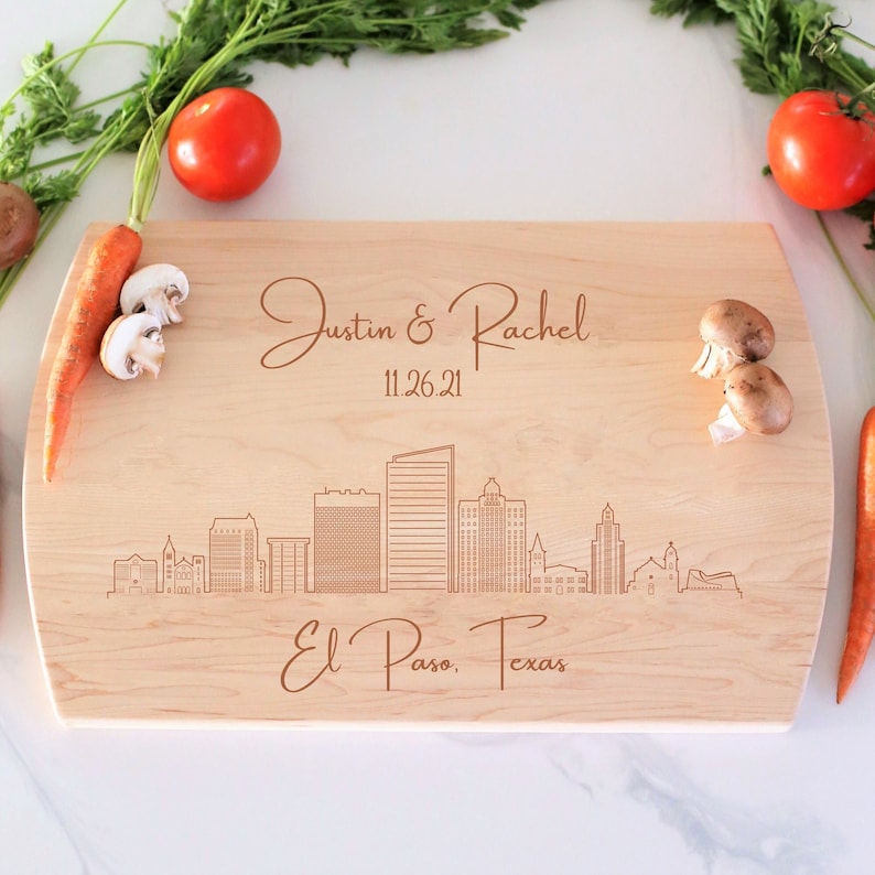 HometownGiftsCo Skyline Cutting Board