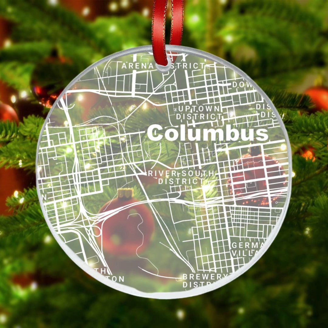 Columbus Map Ornament, Columbus OH Gift, New City, Columbus Christmas