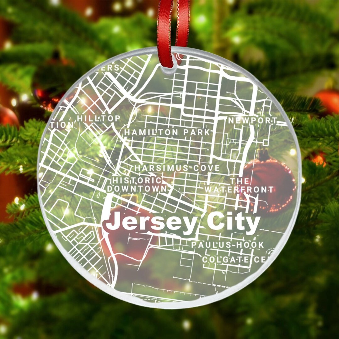 Jersey City Map Ornament, Jersey City NJ Gift, New City, Jersey City ...