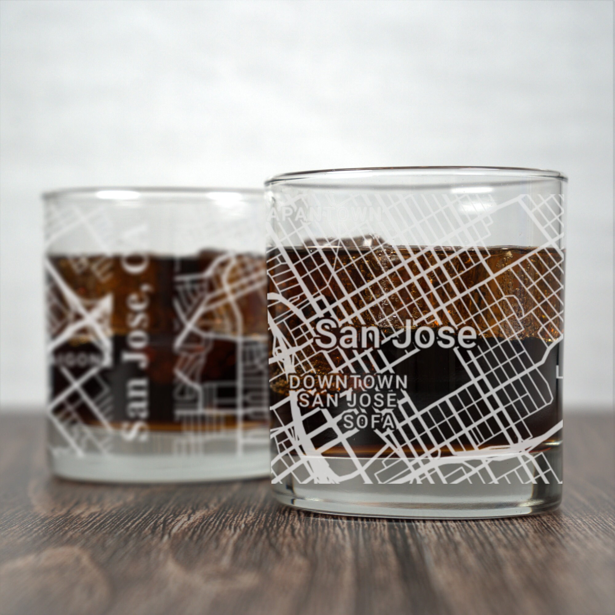 San Jose Whiskey Glass San Jose CA Rocks Glass Engraved City Etsy