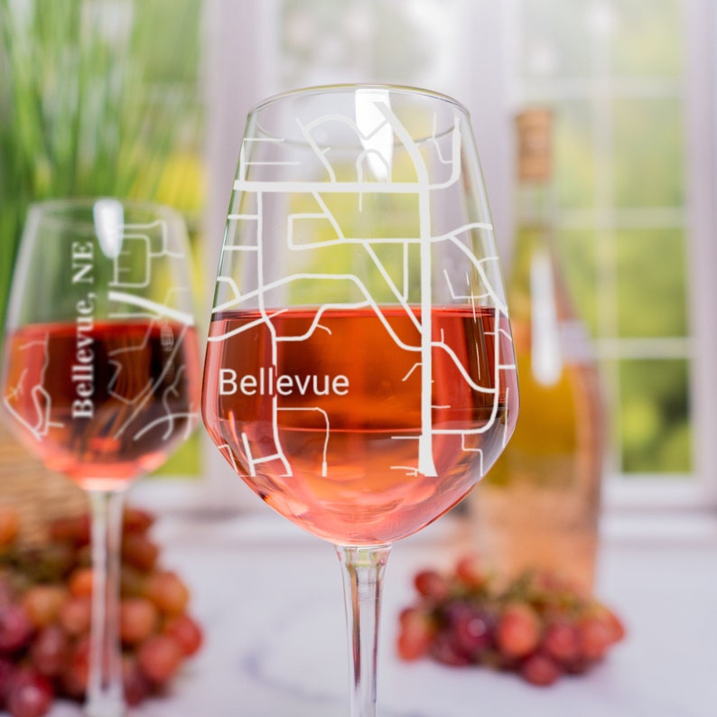 Bellevue Wine Glass Bellevue NE Wine Glass Gift Engraved Etsy