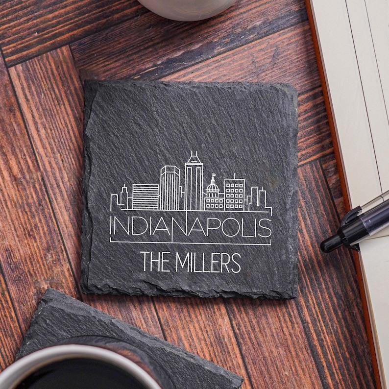 HometownGiftsCo Skyline Slate Coasters