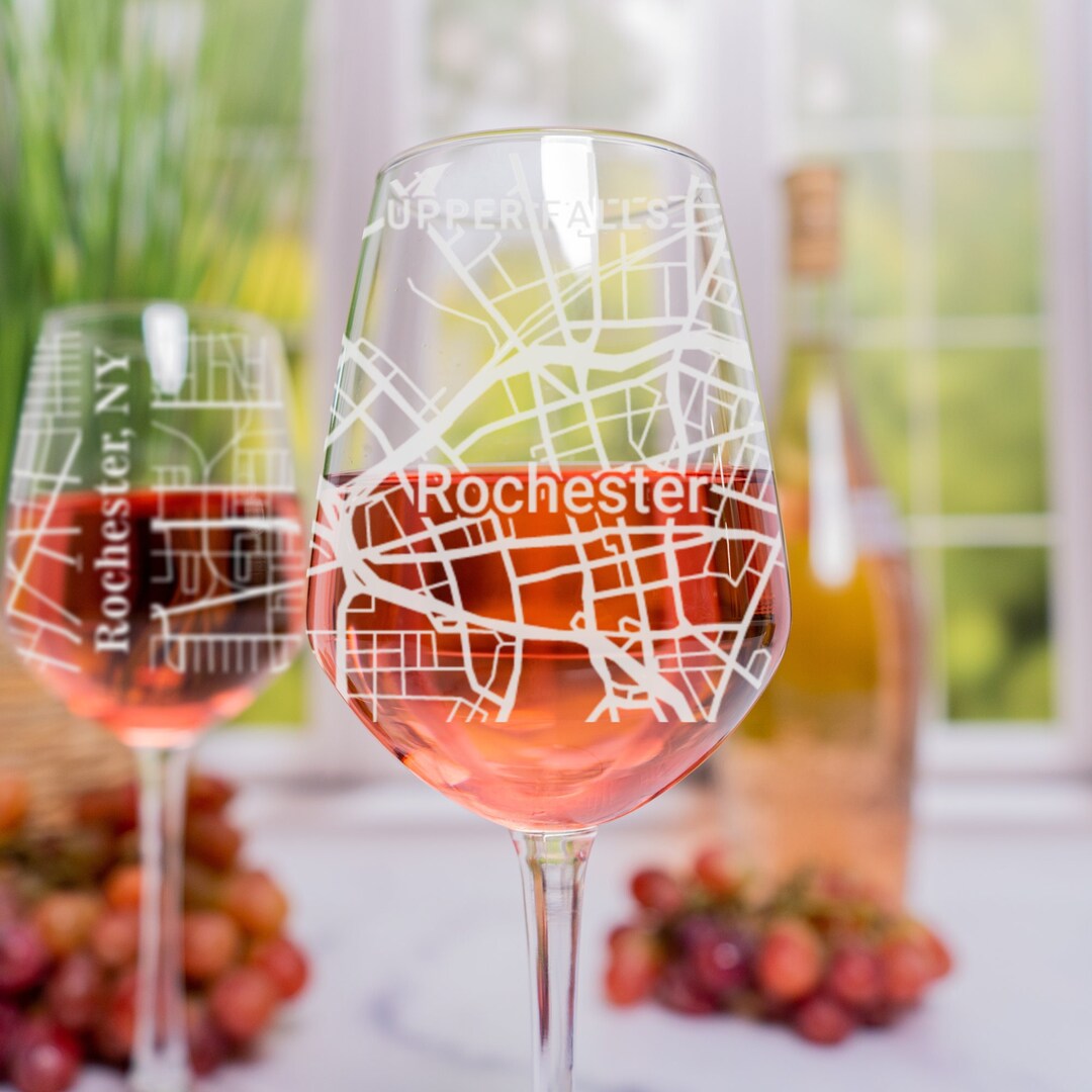 Rochester Wine Glass Rochester NY Wine Glass Gift Engraved Etsy
