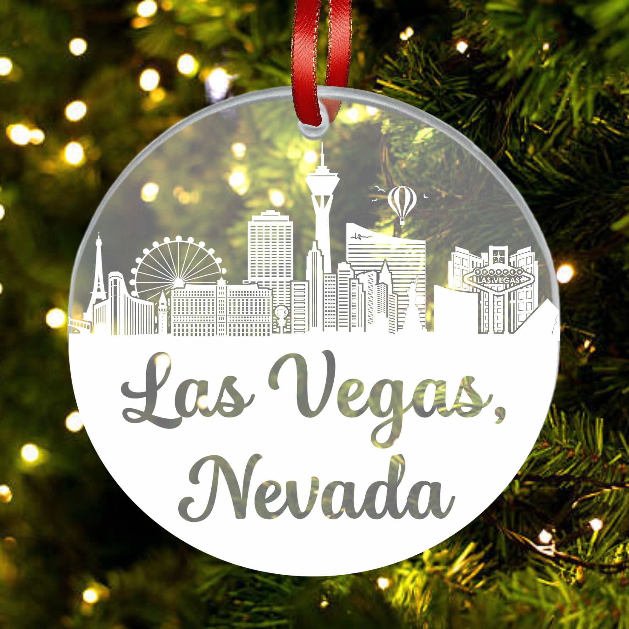 Las Vegas Skyline Ornament Las Vegas Nevada Gift New City image