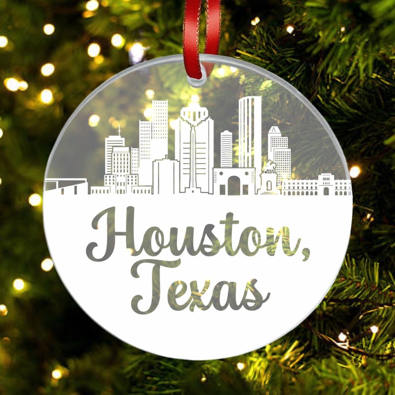 HometownGiftsCo Houston Skyline Ornament