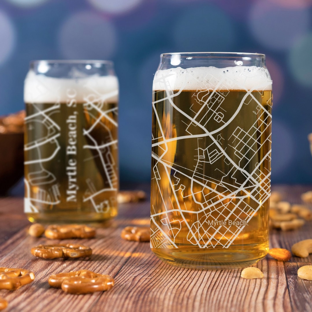 Myrtle Beach Beer Can Glass Myrtle Beach SC Beer Can Glass Etsy