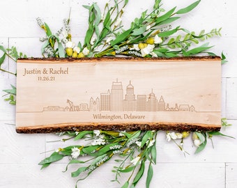 Wilmington Skyline Sign, Skyline Wall Art, Personalized Sign for Couples, Housewarming Gift, Wilmington DE Cityscape Gift, Custom Realtor