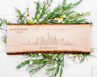 San Antonio Skyline Sign, Skyline Wall Art, Personalized Sign for Couples, Housewarming Gift, San Antonio Texas Cityscape Gift, Custom
