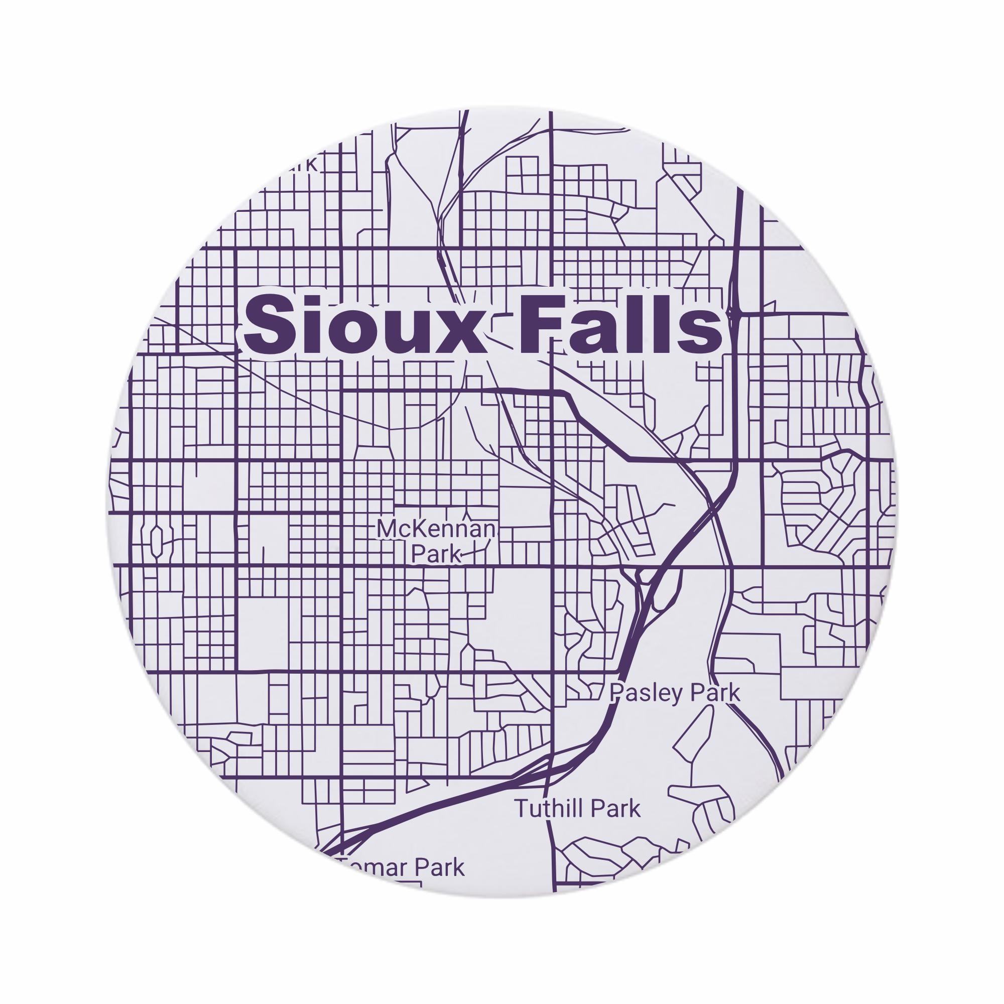 Discover Sioux Falls SD Map Ceramic Coasters South Dakota Gift Absorbent Drink Coasters