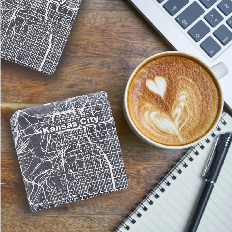 HometownGiftsCo Kansas City Map Coasters - Thumbnail 2