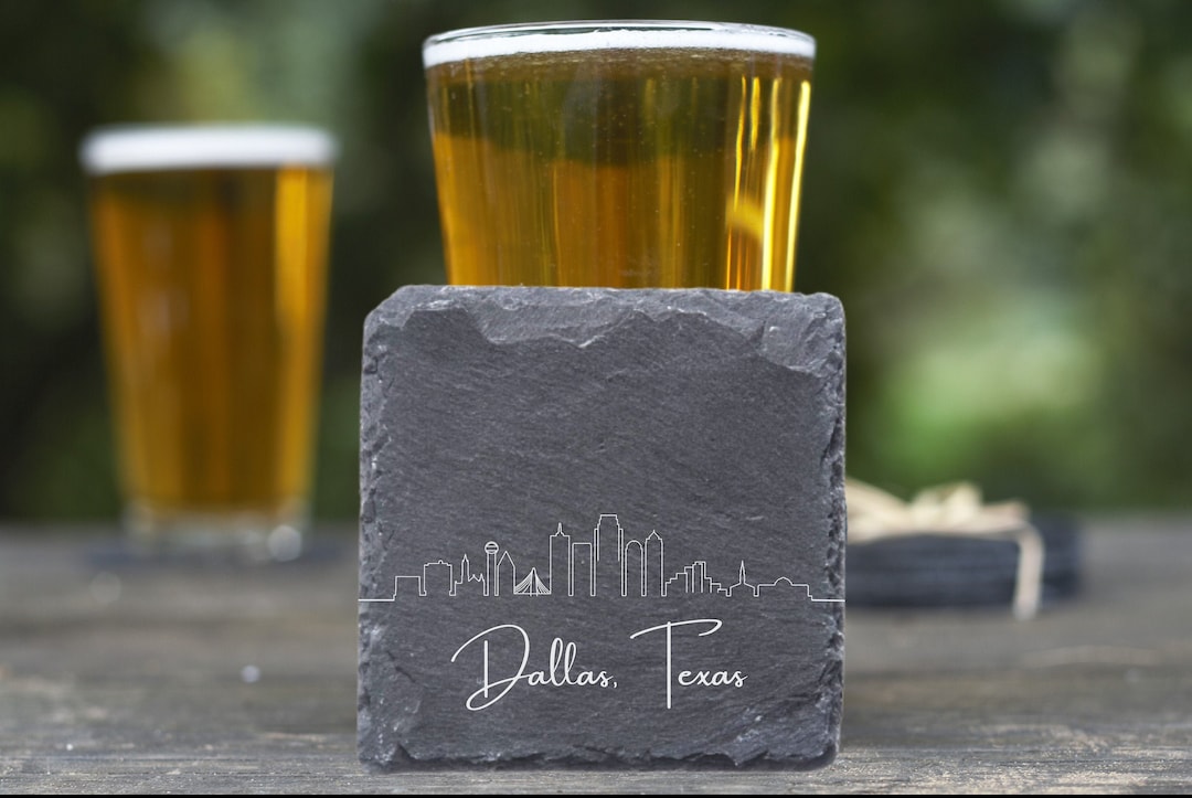 Dallas Skyline Coasters, Housewarming Coasters, Dallas Skyline, Dallas ...