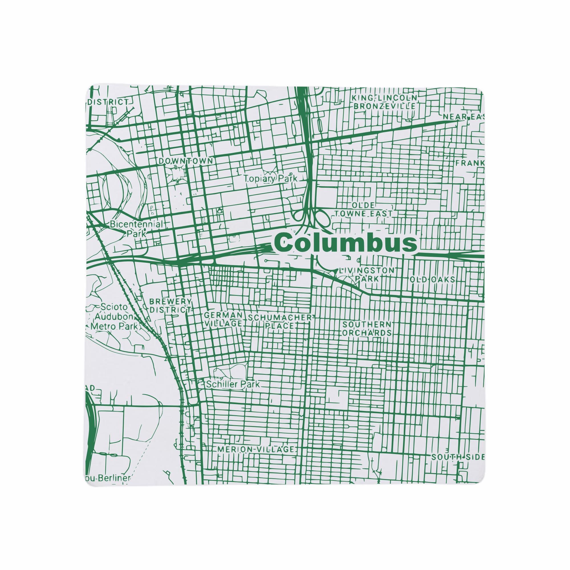 Discover Columbus OH Coasters Ohio Home Decor, OH Gift, Travel Keepsake, Ceramic Coaster Set