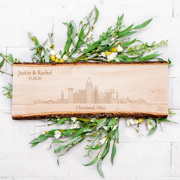 Cleveland Skyline Sign, Skyline Wall Art, Personalized Sign for Couples, Housewarming Gift, Cleveland Cityscape Gift, Custom