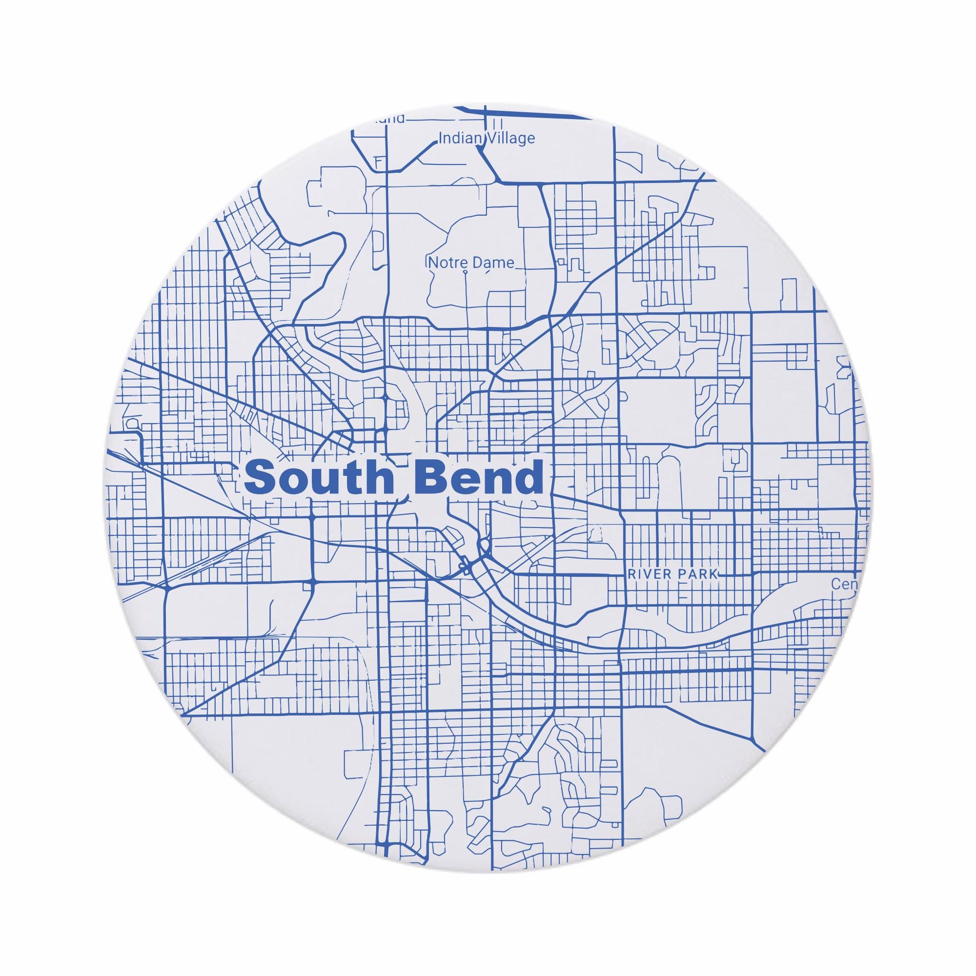 Discover South Bend IN Map Ceramic Coasters Absorbent Drink Coasters Indiana Home Decor