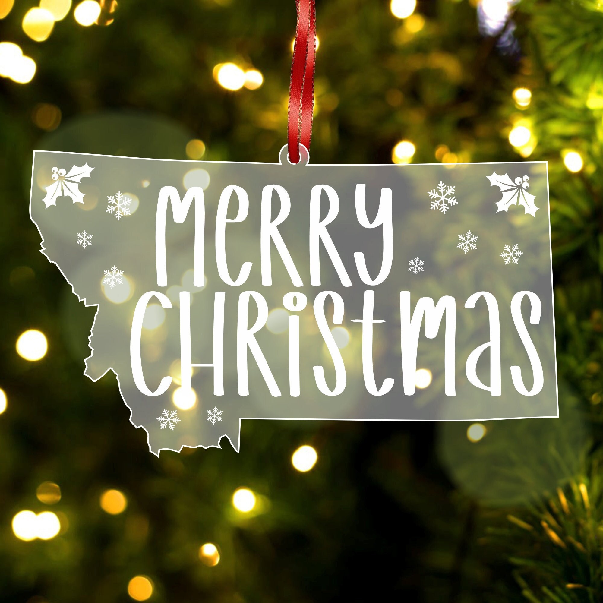 Montana Christmas Ornament, Montana State Gift, Montana Gifts, Montana Decor, Christmas Tree, Home Ornament, Montana Christmas