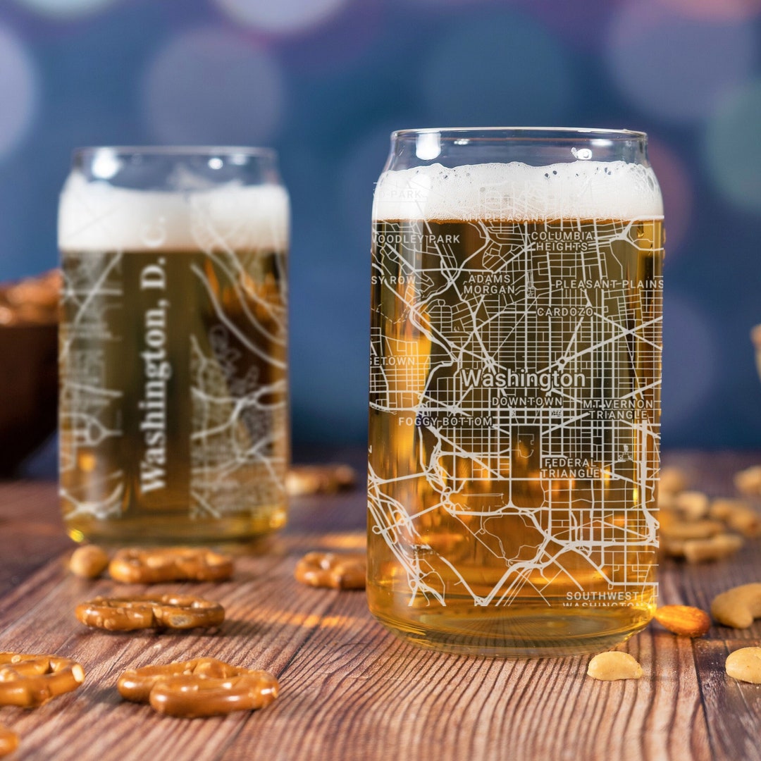 Washington DC Beer Can Glass, Washington DC Beer Can Glass Gift