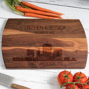 Chattanooga Cutting Board, Chattanooga Tennessee Skyline, Real Estate Closing, Housewarming, Chattanooga TN, Personalized Cheese Board