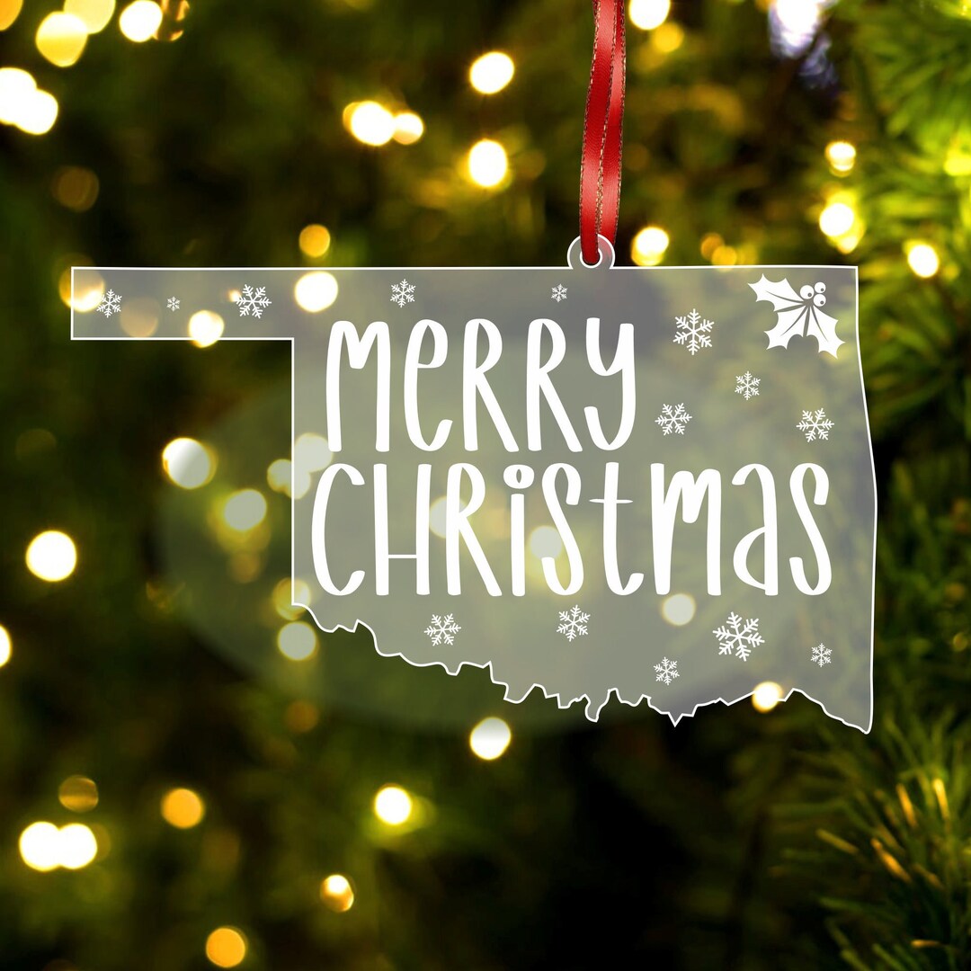Oklahoma Christmas Ornament, Oklahoma Decor, Christmas Tree Ornament