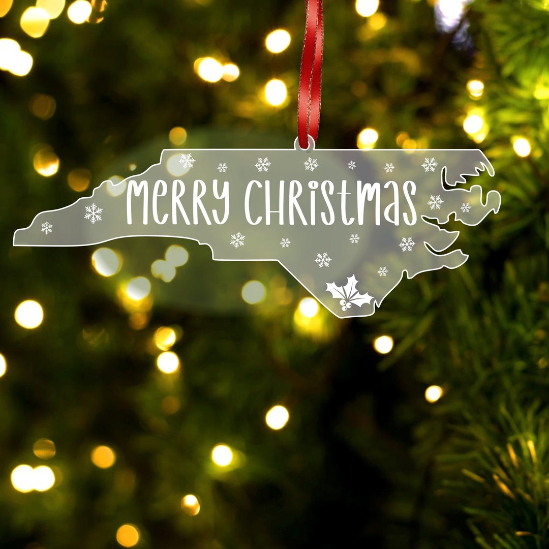 North Carolina Christmas Ornament, North Carolina Decor, Christmas Tree North Carolina Christmas Ornaments