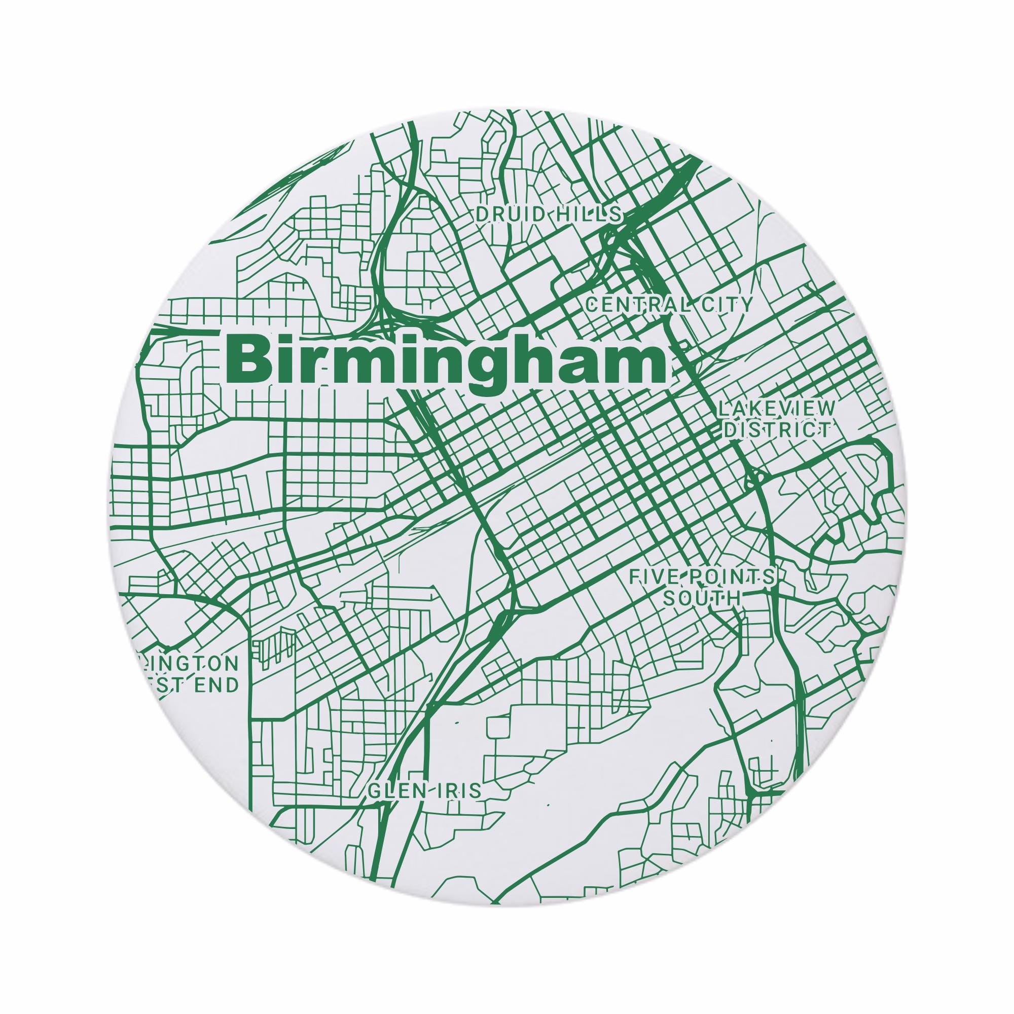 Discover Birmingham AL Map Ceramic Coasters - Absorbent Drink Coasters for Home & Kitchen
