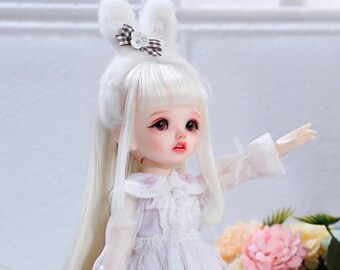 Bambola artistica BJD, scala 1/6 con orecchie da coniglio, giocattolo da collezione