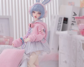 Bambola BJD 1/4 Liano Fullset D In Resina - Stile Maid, Altezza 44 Cm, Per Collezionisti 15+ Anni (Rosa)