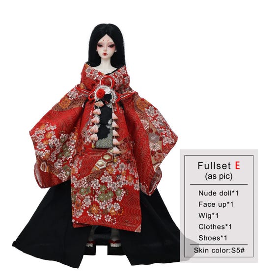 1/4 BJD Doll Full Set: Posable Resin Art Doll, Japanese Geisha