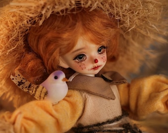 Set completo di bambole BJD 1/6, bambola artistica in resina snodabile, spaventapasseri, guardiano dei raccolti, pagliaccio