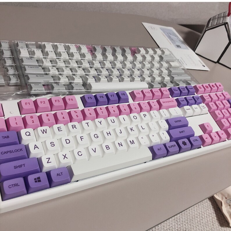 Purple Lotus Flower Theme Keycaps Key Caps for MX Switch Wired Etsy