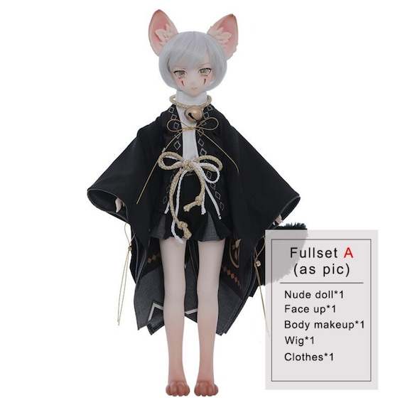 BJD Doll kompletter Satz 1 4 BJD komplett eingestellt Posable Art doll Kugelgelenkpuppen Katzenohren und Pfoten kawaii Anime Augen Geburtstag Sammlerstuck Spielzeug Geschenkidee Etsy