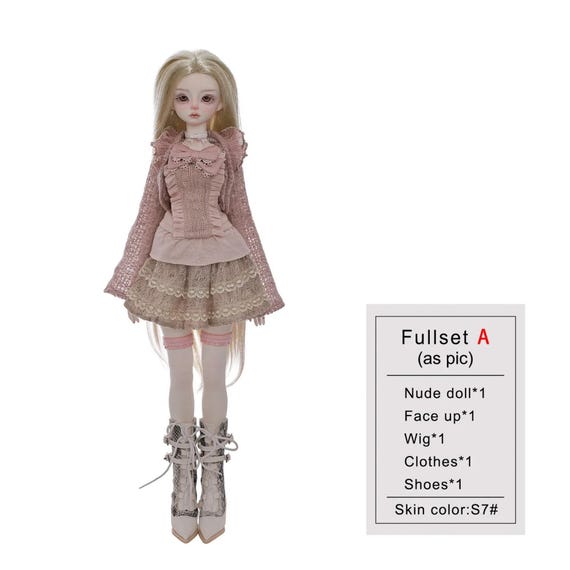 BJD Doll Full Set 1/4, Vintage Lolita Style, Posable Art Doll - Etsy