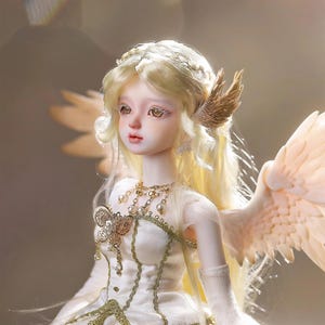 BJD Doll full set 1/4 BJD fullset Posable Art doll Ball jointed dolls BJD majestic angel queen wings Birthday collectible toy Gift girls