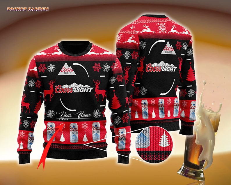 Vintage Coors Light Beer Ugly Christmas Sweater
