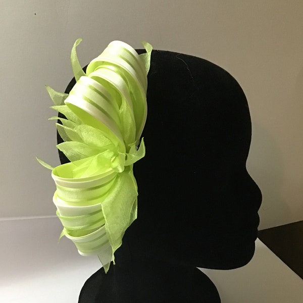 Lime & Ivory Bow style fascinator