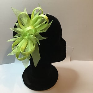 Lime Satin Fascinator