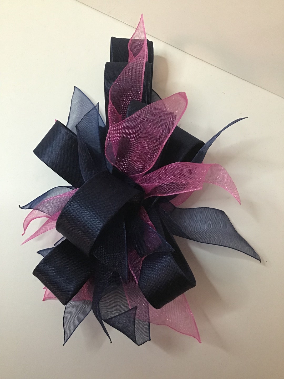 Navy and Cerise Fascinator Etsy