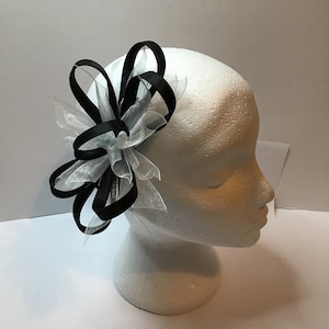Black & White.satin Fascinator - Etsy display picture 2