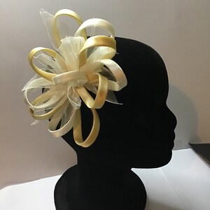 Yellow / lemon & Ivory Fascinator