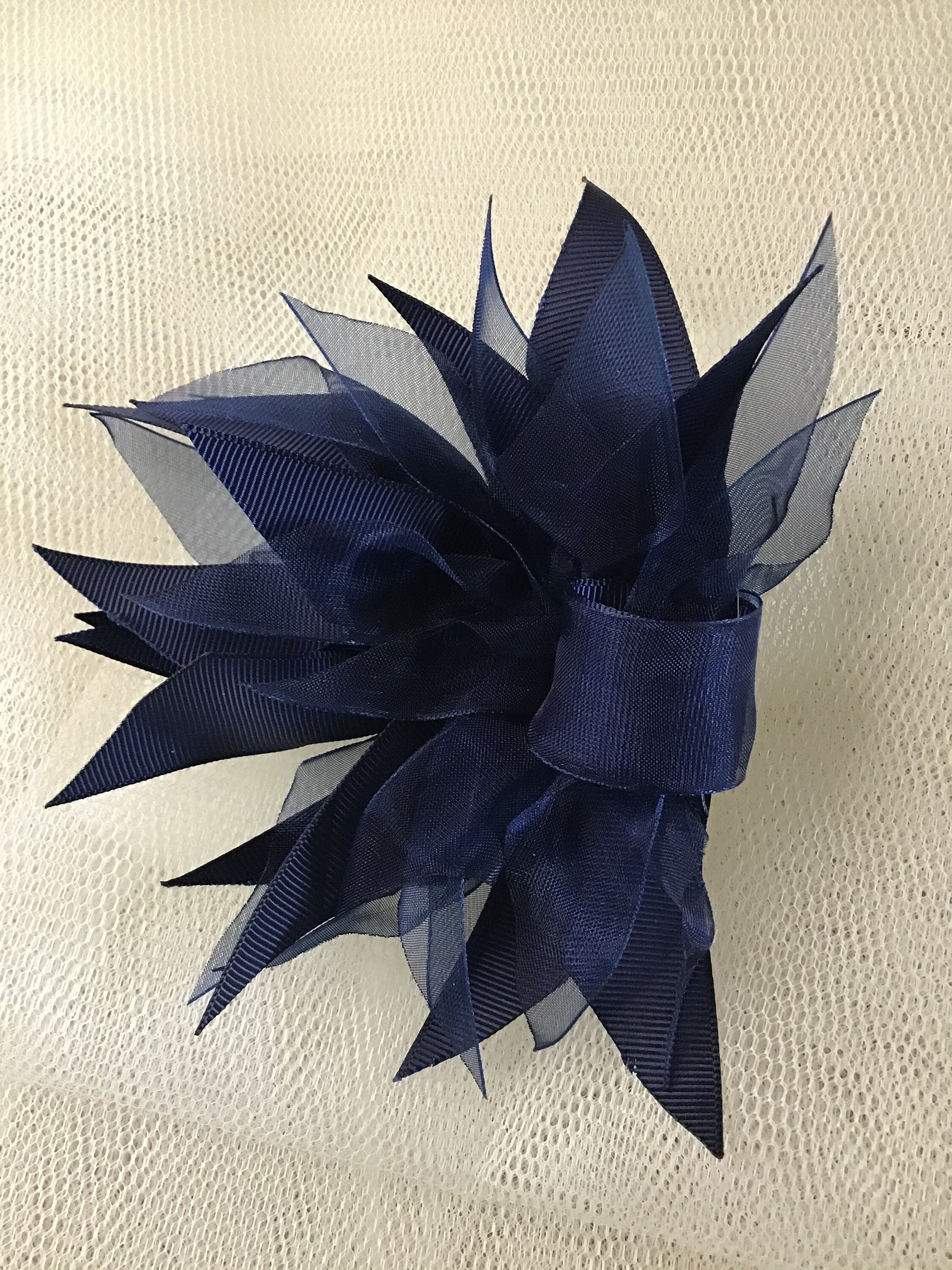 Navy fascinator hair clip Etsy