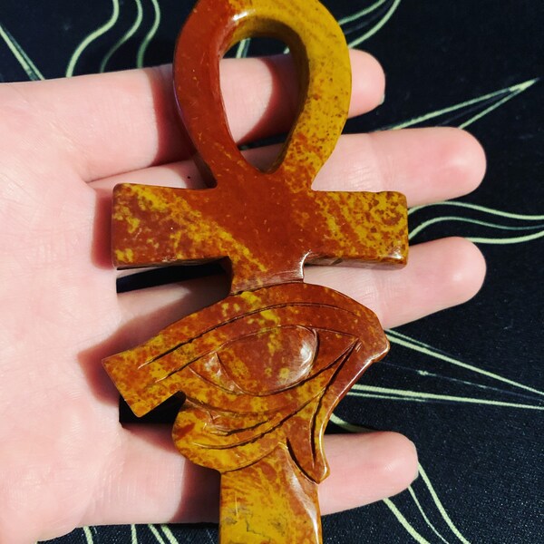 Ocean Jasper Ankh Eye of Horus