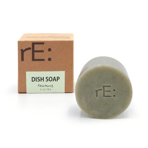 Dish Soap Bar (Rosemary) - Palm Oil Free, Eco Friendly, Zero Waste, Plastic Free, Free of Artificial Dyes and Fragrance