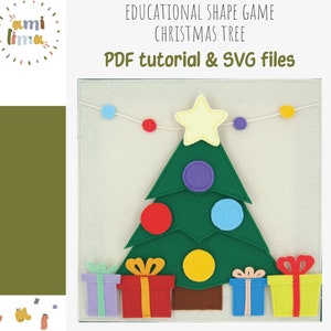 PDF, SVG Christmas Tree Sewing Pattern, Instructions and Images Tutorials for Quiet Books, Montessori Activity