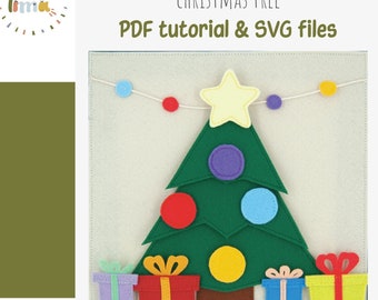 PDF, SVG Christmas Tree Quiet Book Pattern: Montessori Activity Tutorial