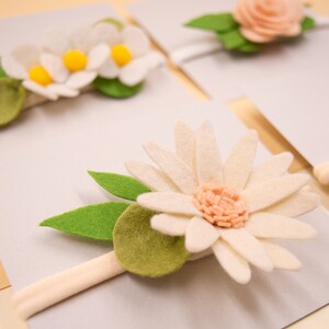 Baby felt flower headbands, Baby girl shower gift, Girl hair accessories, Infant hair crown