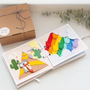 Quiet book for toddlers, Montessori felt book, Personalized Busy book, Travel toy, Soft handmade book